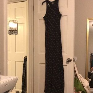 Long maxi dress with built in shelf bra